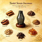 Vitality Boost & Slim Support Taoist Seven Sacred Incense & Candle Holder for Eastern Mystic Energy, Inner Peace & Wealth Attraction