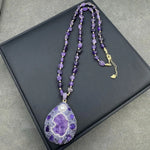 WIAUGEM Natural Amethyst 4-Piece Jewelry Set