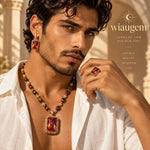 WIAUGEM Natural Tiger Stone 3-Piece Energy Jewelry Set