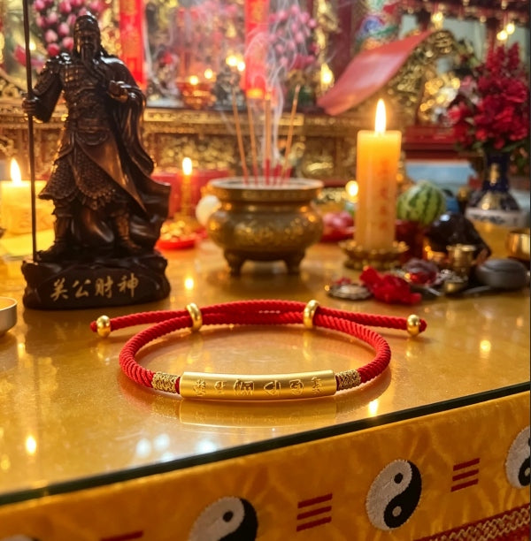 Tibetan Red String Bracelet | Blessed Mantra Lucky Charm Protection Jewelry