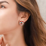 Heart Sun Evil Eye Earrings | Protective Spiritual Jewelry for Positive Energy | Wiaugem