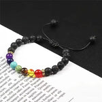 Chakra Energy Bracelet | Volcanic Stone for Wealth & Protection