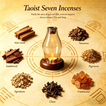 Vitality Boost & Slim Support Taoist Seven Sacred Incense & Candle Holder for Eastern Mystic Energy, Inner Peace & Wealth Attraction