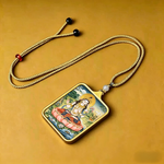 Handmade White Tara Thangka Amulet Pendant | Compassion, Longevity & Divine Protection