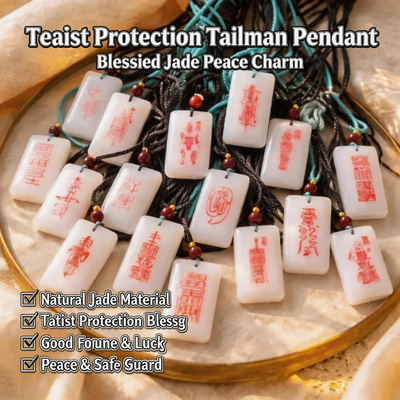 Taoist Protection Talisman Pendant | Blessed Jade Peace Charm
