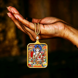 Handmade Void Treasure Bodhisattva Pendant - Blessing & Protection Amulet