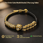 Five Emperor Coins Wealth Bracelet | Pi Xiu Luck Talisman