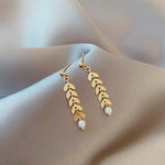 WIAUGEM Harvest Goddess Wheat &amp; Pearl 3-Piece Jewelry Set