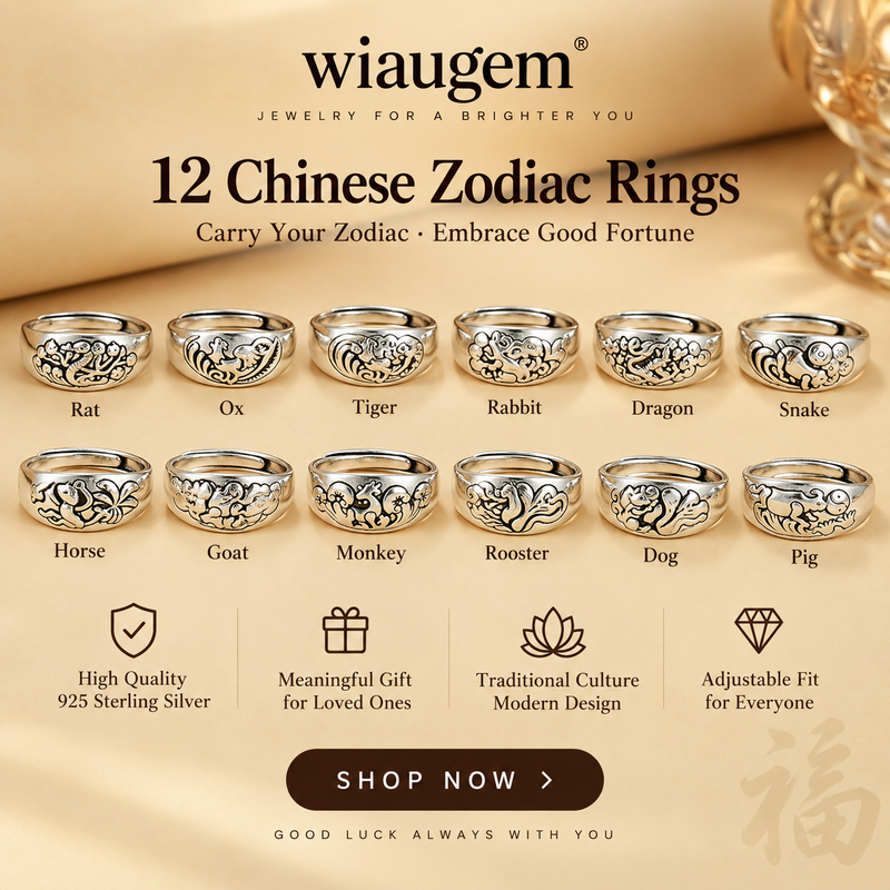 12 Chinese Zodiac Adjustable Ring | Wiaugem