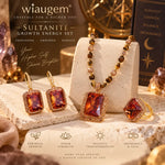 WIAUGEM Natural Tiger Stone 3-Piece Energy Jewelry Set