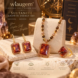 WIAUGEM Natural Tiger Stone 3-Piece Energy Jewelry Set