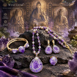 WIAUGEM Natural Amethyst 4-Piece Jewelry Set