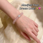 Viral Rose Quartz Bracelet | Manifest Soulmate & Self-Love High-Vibe Crystal