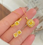 WIAUGEM Citrine Wealth Manifestation 3-Piece Jewelry Set