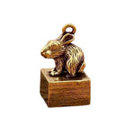 Wiaugem Chinese Zodiac Brass Seal | Lucky 12 Zodiac Talisman for Wealth & Protection