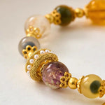 Natural Sugar Heart Agate Bracelet | Yellow Fortune & Luck Jewelry
