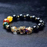 Five-Way Wealth God Black Pixiu Bracelet for Abundance, Luck, and Protection