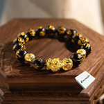Black Obsidian Wealth Bracelet | Imperial Pixiu Protection