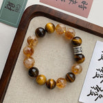 Tiger’s Eye & Citrine Couples Bracelet for Wealth, Action & Protection