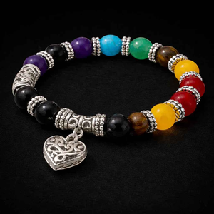 Seven Color Yoga Bracelet | Natural Stone Mindfulness Jewelry