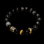Silver Obsidian Protection Bracelet | Energy Defense & Wealth
