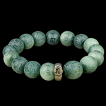 Green Bodhi Bracelet | Natural Carved Mantra & Zodiac Talisman