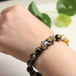 Five-Way Wealth God Black Pixiu Bracelet for Abundance, Luck, and Protection