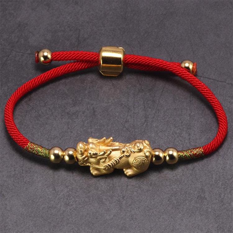 Feng Shui Red String Pixiu Wealth Bracelet
