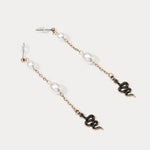 Wiaugem Halloween Snake Pearl Drop Earrings | Protection, Transformation &amp; Intuition