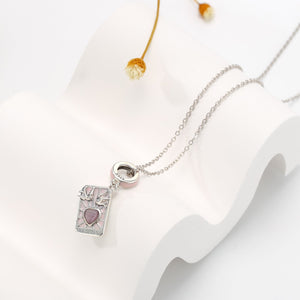 Pink Tarot Necklace | Mystical Tarot Jewelry for Intuition & Manifestation | Wiaugem