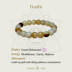 WIAUGEM White Jade Bodhi Buddha Beads Harmony Bracelet