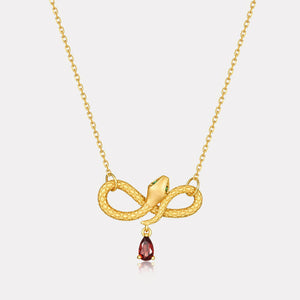 Wiaugem Temple-Blessed Snake Talisman Necklace | Chinese Zodiac Pendant for Luck & Protection