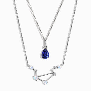 Libra Zodiac & September Birthstone Necklaces