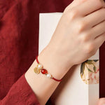 Red Agate Pearl Charm Pendant Luck Bracelet