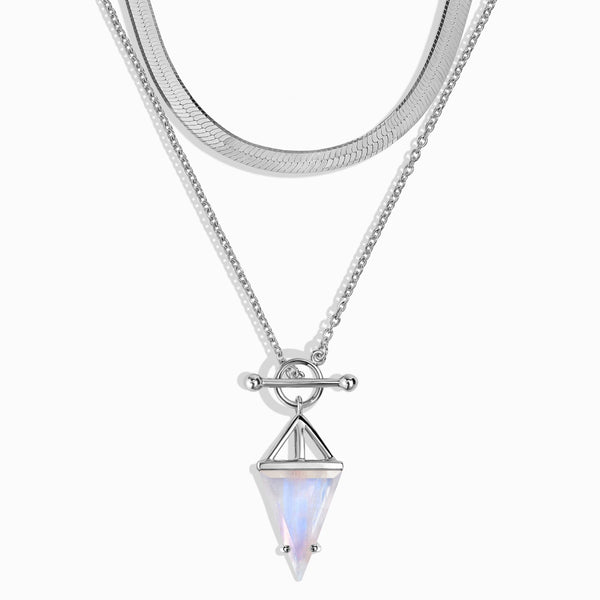 Moonstone Heroine & Herringbone Necklaces