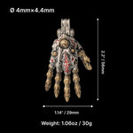 Movable Taoist Mechanical Hand Pendant - Feng Shui Luck & Protection Talisman Necklace