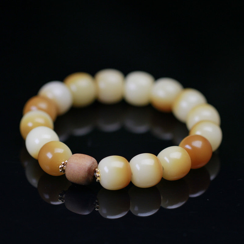 WIAUGEM Two-Tone Bodhi &amp; Sandalwood Harmony Bracelet
