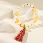 WIAUGEM White Bodhi &amp; Beige Jade Harmony Bracelet