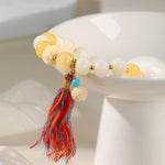 WIAUGEM White Bodhi &amp; Beige Jade Harmony Bracelet