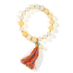 WIAUGEM White Bodhi &amp; Beige Jade Harmony Bracelet