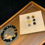Silver Obsidian Protection Bracelet | Energy Defense & Wealth