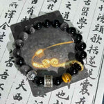 Silver Obsidian Protection Bracelet | Energy Defense & Wealth