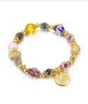 Natural Sugar Heart Agate Bracelet | Yellow Fortune & Luck Jewelry