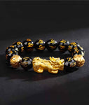 Black Obsidian Wealth Bracelet | Imperial Pixiu Protection
