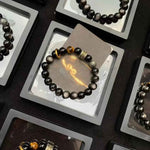 Silver Obsidian Protection Bracelet | Energy Defense & Wealth