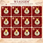 Wiaugem Chinese Zodiac Peace Buckle Necklace