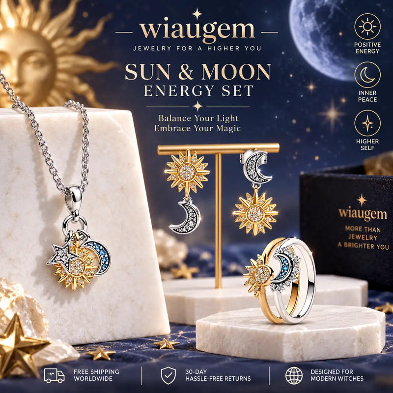 WIAUGEM Sun &amp; Moon Manifestation 3-Piece Jewelry Set