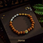 WIAUGEM Natural Sandalwood Zodiac Glow Bracelet