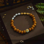 WIAUGEM Natural Sandalwood Zodiac Glow Bracelet