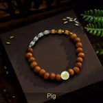WIAUGEM Natural Sandalwood Zodiac Glow Bracelet